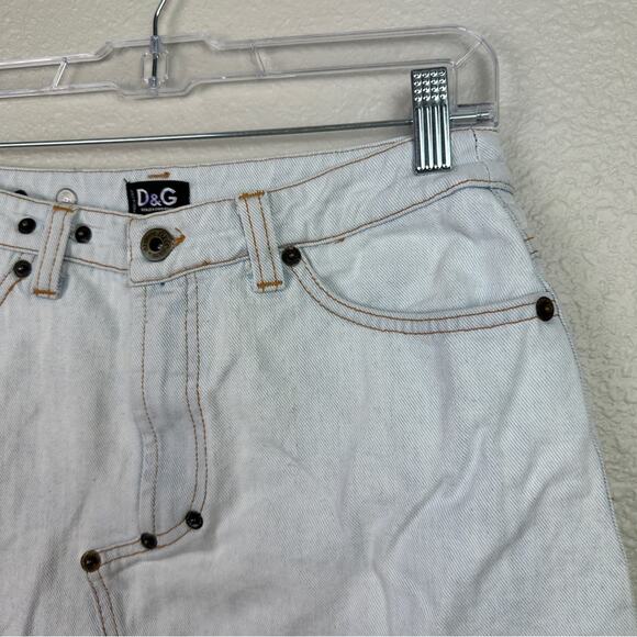 Dolce & Gabbana Womens Size 26 Denim Mini Skirt Light Wash Vintage Y2K VTG HTF - Picture 6 of 10
